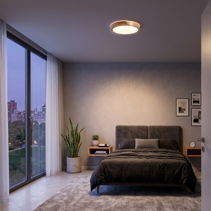 BRILAGI - Luminária de teto LED PILANA LED/24W/230V carvalho/dourado Ø 30 cm