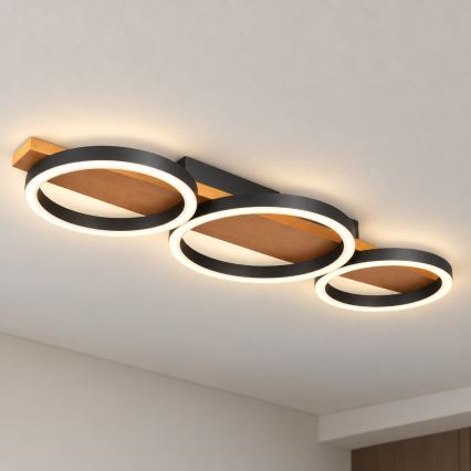 BRILAGI - Luminária de teto LED PLANK, 28W, 230V, 4000K, 25x70 cm, acabamento em madeira
