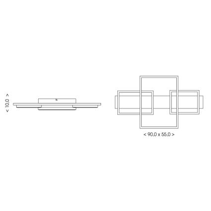 BRILAGI - Luminária de teto LED PLANK/35W/230V 4000K 55x90 cm madeira