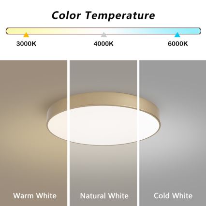 Brilagi - Luminária de teto LED POOL/60W/230V 3000/4000/6000K Ø 50 cm dourada