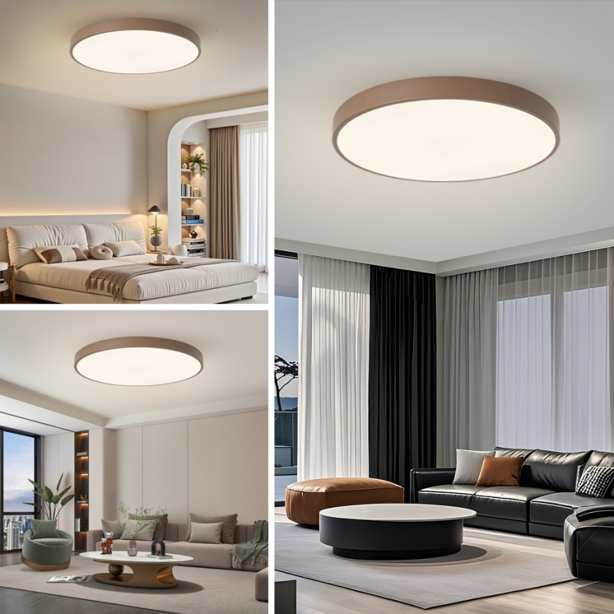 Brilagi - Candeeiro de tecto LED POOL LED/100W/230V 3000/4000/6000K Ø 80 cm castanho