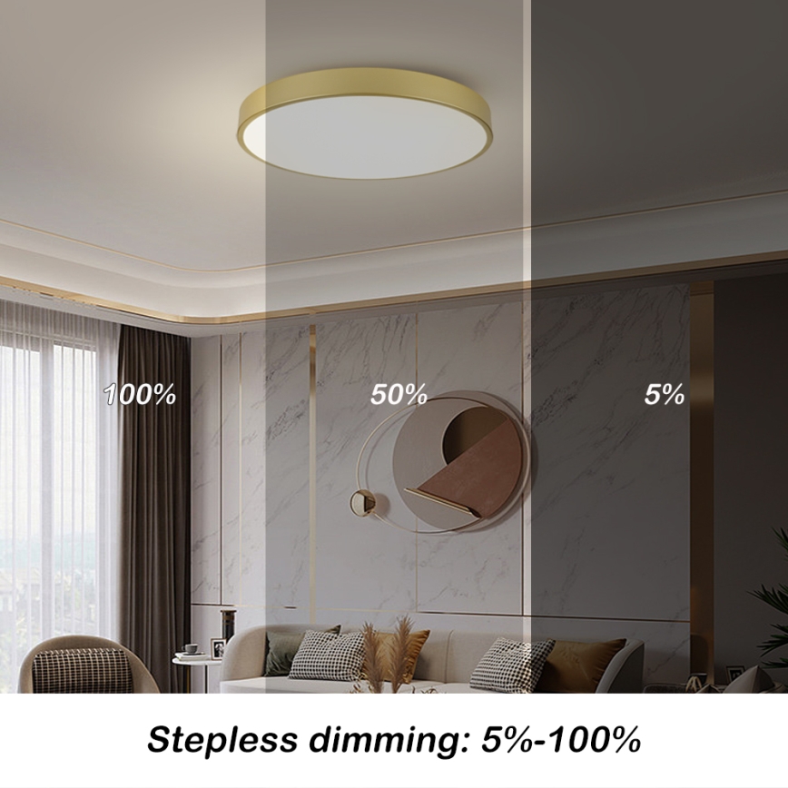 Brilagi - Candeeiro de tecto POOL LED/100W/230V 3000/4000/6000K Ø 80 cm dourado