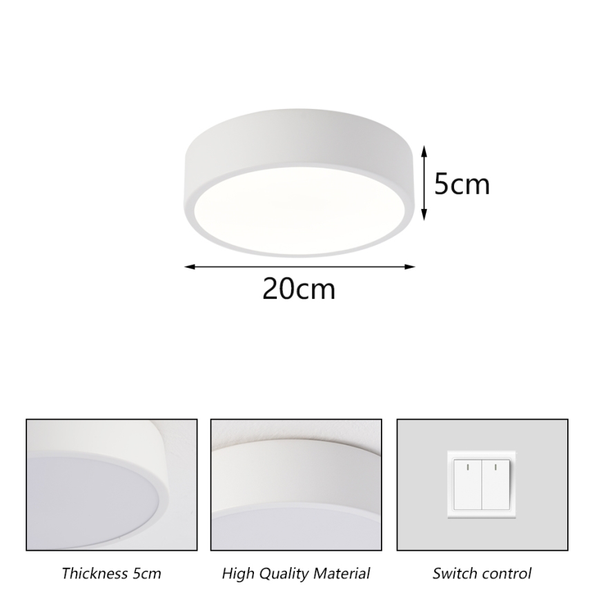 Brilagi - Luminária de teto LED POOL LED/18W/230V 3000/4000/6000K Ø 20 cm branca