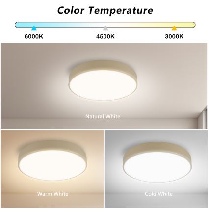 Brilagi - Candeeiro de tecto LED POOL LED/36W/230V 3000/4000/6000K Ø 30 cm bege