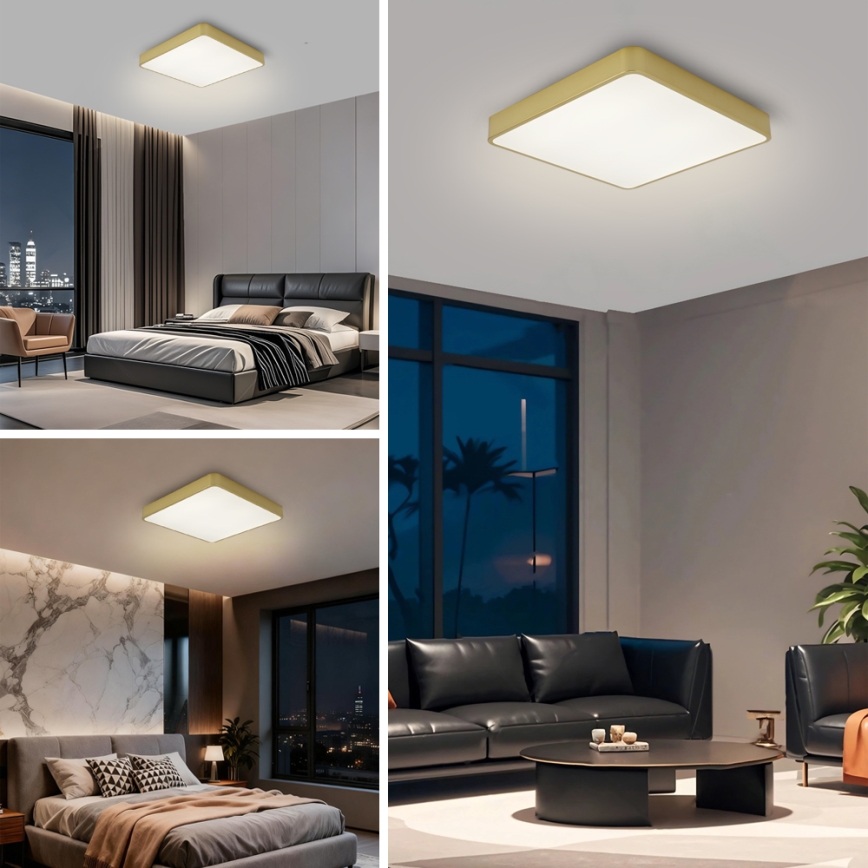 Brilagi - Luminária de teto LED POOL LED/48W/230V 3000/4000/6000K 50x50 cm dourada