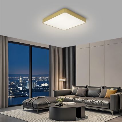 Brilagi - Luminária de teto LED POOL LED/48W/230V 3000/4000/6000K 50x50 cm dourada