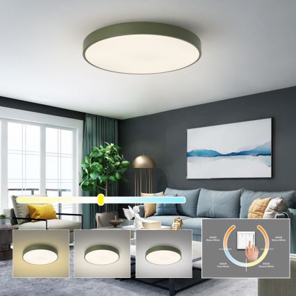 Brilagi - Candeeiro de tecto LED POOL LED/60W/230V 3000/4000/6000K Ø 60 cm verde