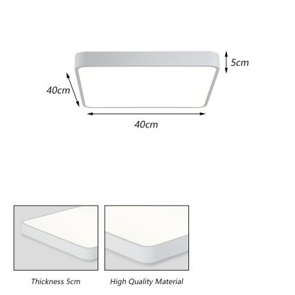 Brilagi - Candeeiro de Teto LED POOL SQUARE LED/36W/230V 3000/4500/6000K 40x40 cm branco