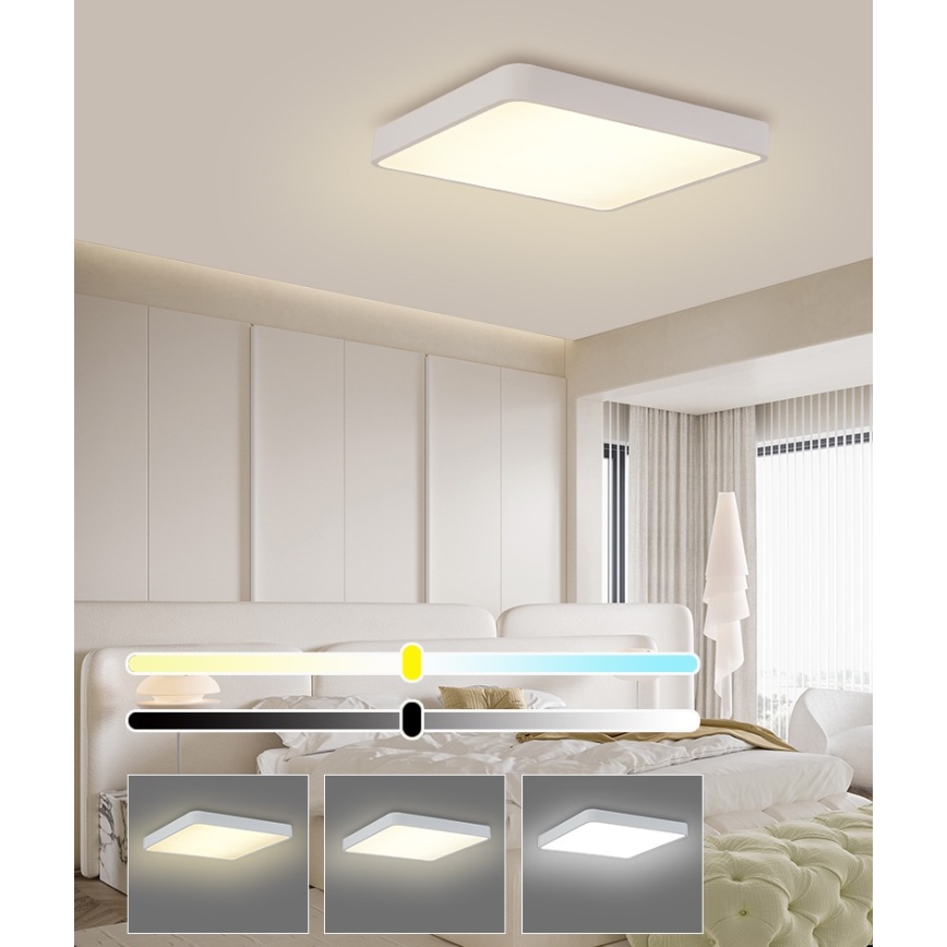 Brilagi - Candeeiro de teto LED POOL SQUARE LED/48W/230V 3000/4500/6000K 50x50 cm branco