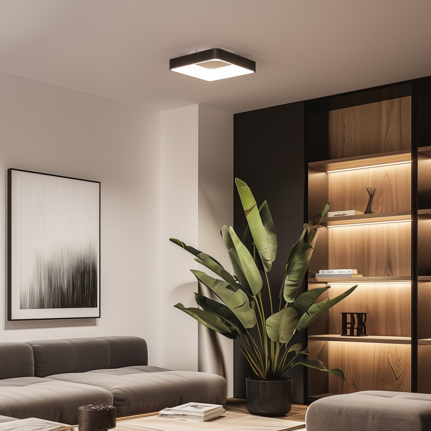 Brilagi - Plafon LED dimerizável FALCON II LED/80W/230V 3000-6500K 40x40 cm preto + controlo remoto