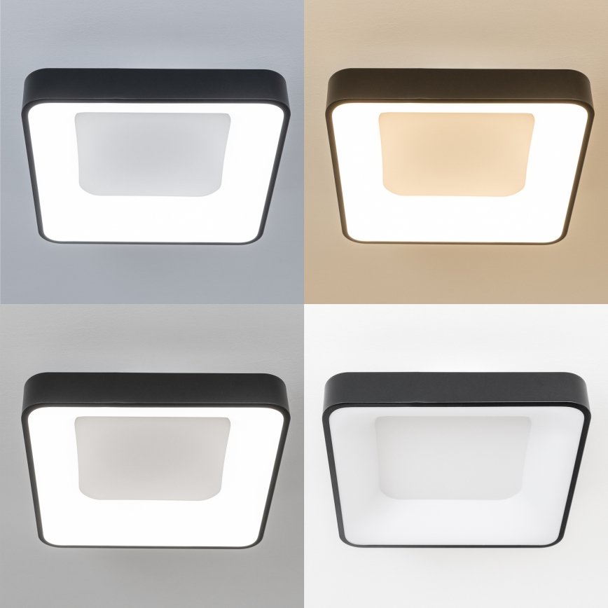 Brilagi - Plafon LED dimerizável FALCON II LED/80W/230V 3000-6500K 40x40 cm preto + controlo remoto