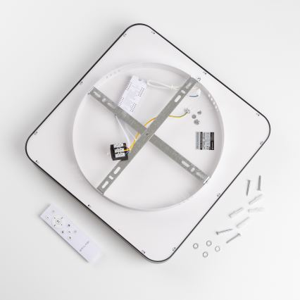 Brilagi - Plafon LED dimerizável FALCON II LED/80W/230V 3000-6500K 40x40 cm preto + controlo remoto