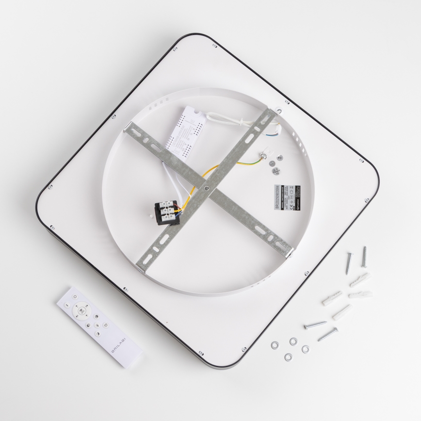 Brilagi - Plafon LED dimerizável FALCON II LED/80W/230V 3000-6500K 40x40 cm preto + controlo remoto