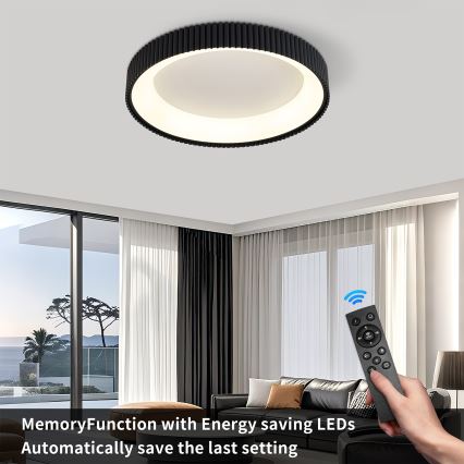 Brilagi - Candeeiro de tecto LED regulável FALCON MODERN, 54 W, 230 V, 3000–6500 K, diâmetro 60 cm, preto + comando remoto