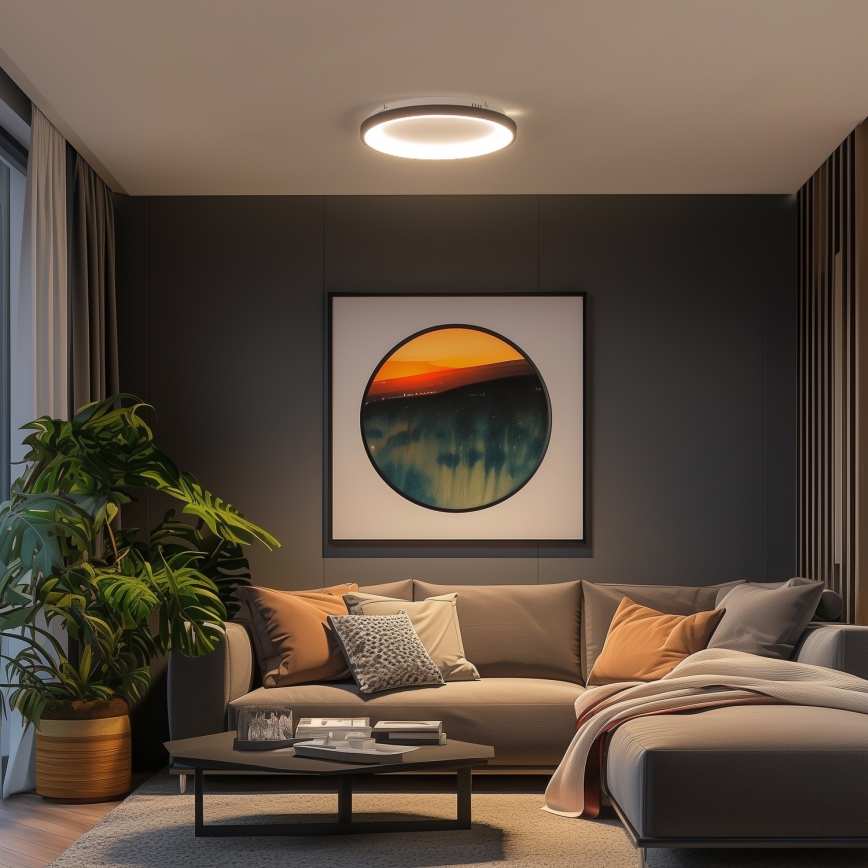 Brilagi - Candeeiro de tecto LED regulável FALCON SLIM LED/42W/230V 3000-6500K Ø 50 cm preto + comando remoto