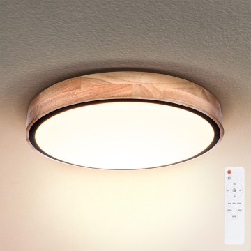 Brilagi - Luminária de teto LED regulável GLORIA LED/48W/230V 3000-6500K carvalho Ø 40 cm + controlo remoto