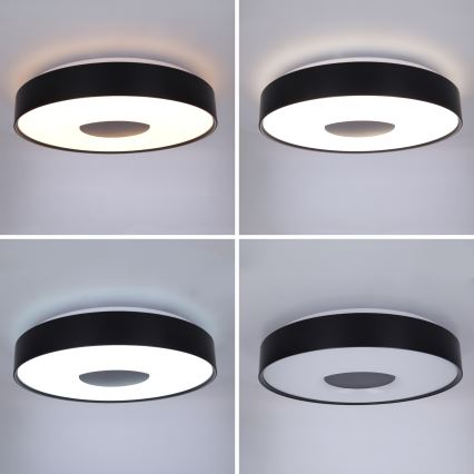 Brilagi - Candeeiro de tecto LED dimerizável JAMIS LED/48W/230V 3000-6500K Ø 39 cm preto + controlo remoto