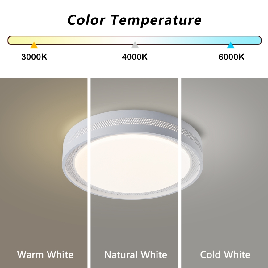 Brilagi - Candeeiro de teto LED dimerizável KREON LED/54W/230V 3000-6000K branco, diâmetro 38 cm + controlo remoto
