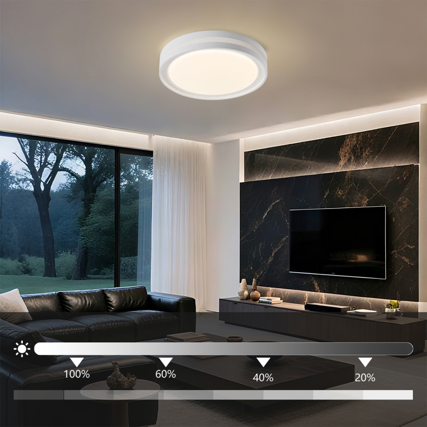 Brilagi - Candeeiro de teto LED dimerizável KREON LED/54W/230V 3000-6000K branco, diâmetro 38 cm + controlo remoto