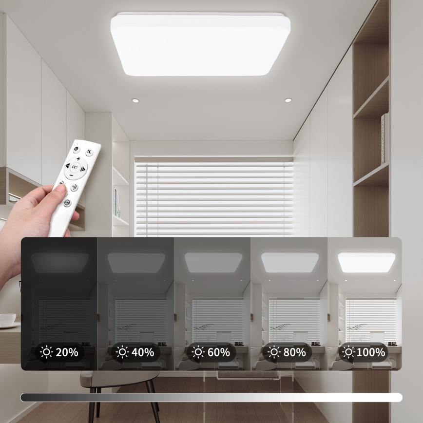 Brilagi - Plafon LED dimerizável MILKY WAY LED/24W/230V 3000-6500K 37x37 cm + controlo remoto