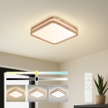 BRILAGI - Luminária de teto LED regulável MOLINA SQUARE LED/48W/230V 3000-6000K carvalho 40x40 cm + controlo remoto