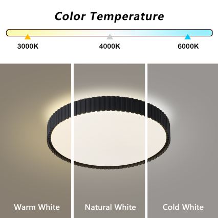 Brilagi - Candeeiro de tecto LED dimerizável ORINO LED/54W/230V 3000-6000K preto Ø 43 cm + comando remoto