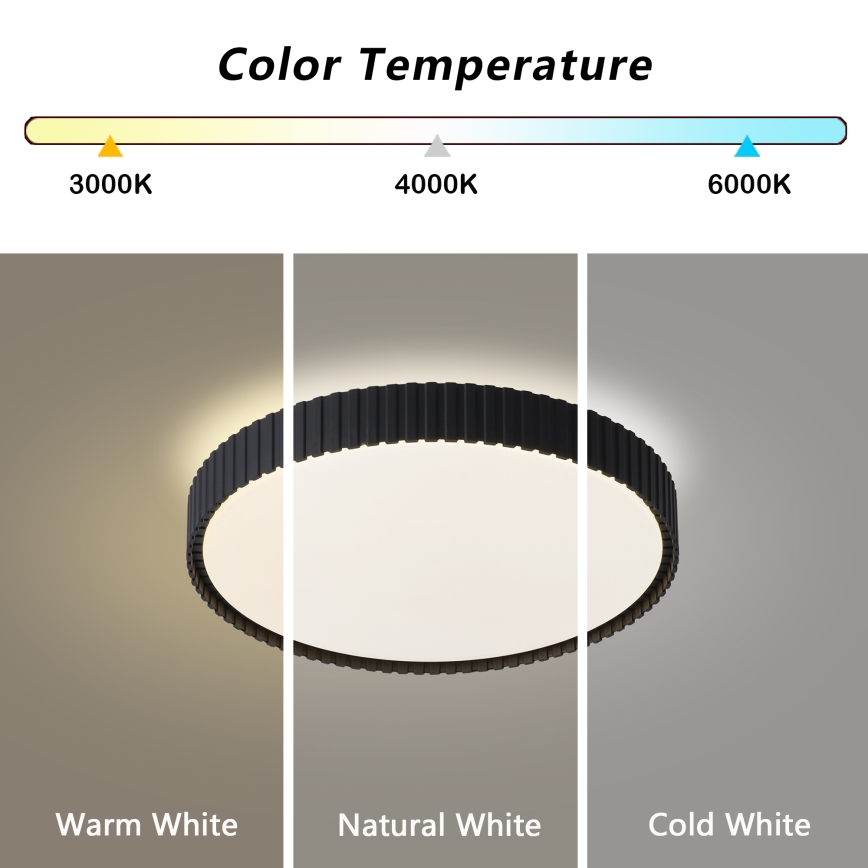 Brilagi - Candeeiro de tecto LED dimerizável ORINO LED/54W/230V 3000-6000K preto Ø 43 cm + comando remoto
