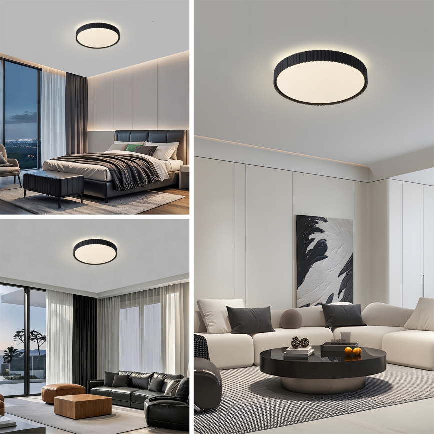Brilagi - Candeeiro de tecto LED dimerizável ORINO LED/54W/230V 3000-6000K preto Ø 43 cm + comando remoto