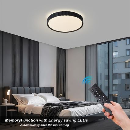 Brilagi - Candeeiro de tecto LED dimerizável ORINO LED/54W/230V 3000-6000K preto Ø 43 cm + comando remoto
