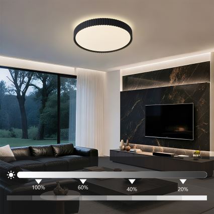 Brilagi - Candeeiro de tecto LED dimerizável ORINO LED/54W/230V 3000-6000K preto Ø 43 cm + comando remoto