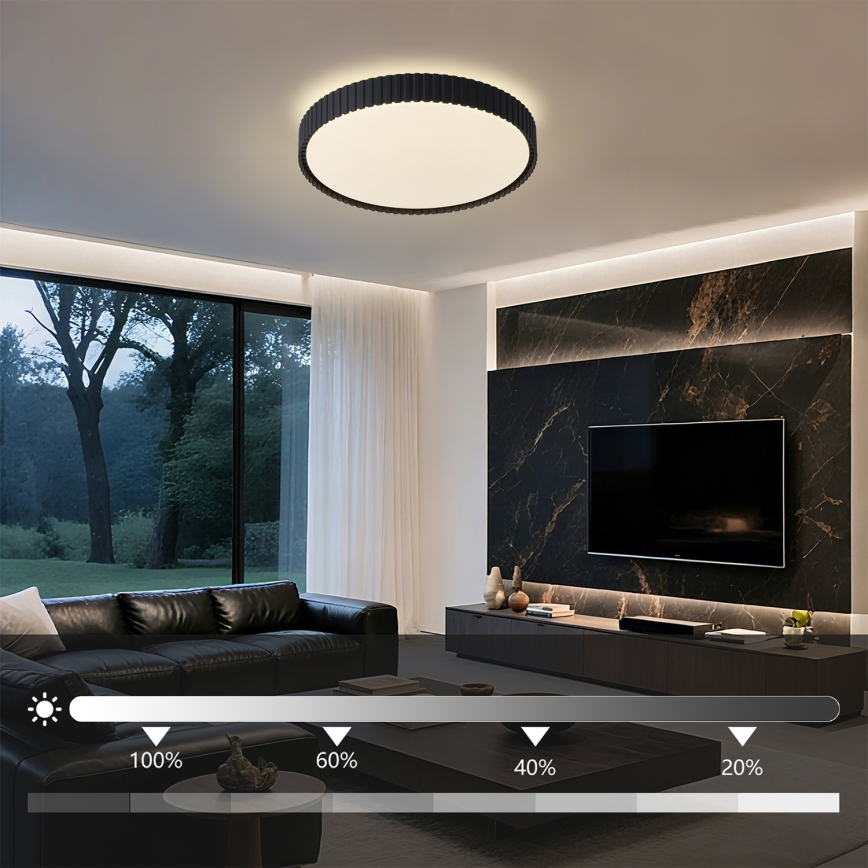 Brilagi - Candeeiro de tecto LED dimerizável ORINO LED/54W/230V 3000-6000K preto Ø 43 cm + comando remoto