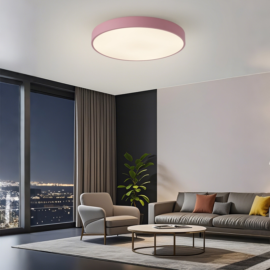 Brilagi - Candeeiro de teto LED regulável POOL LED/60W/230V 3000-6000K diâmetro 60 cm rosa + comando remoto