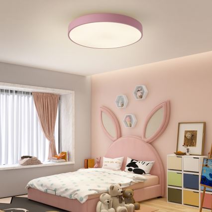 Brilagi - Candeeiro de teto LED regulável POOL LED/60W/230V 3000-6000K diâmetro 60 cm rosa + comando remoto