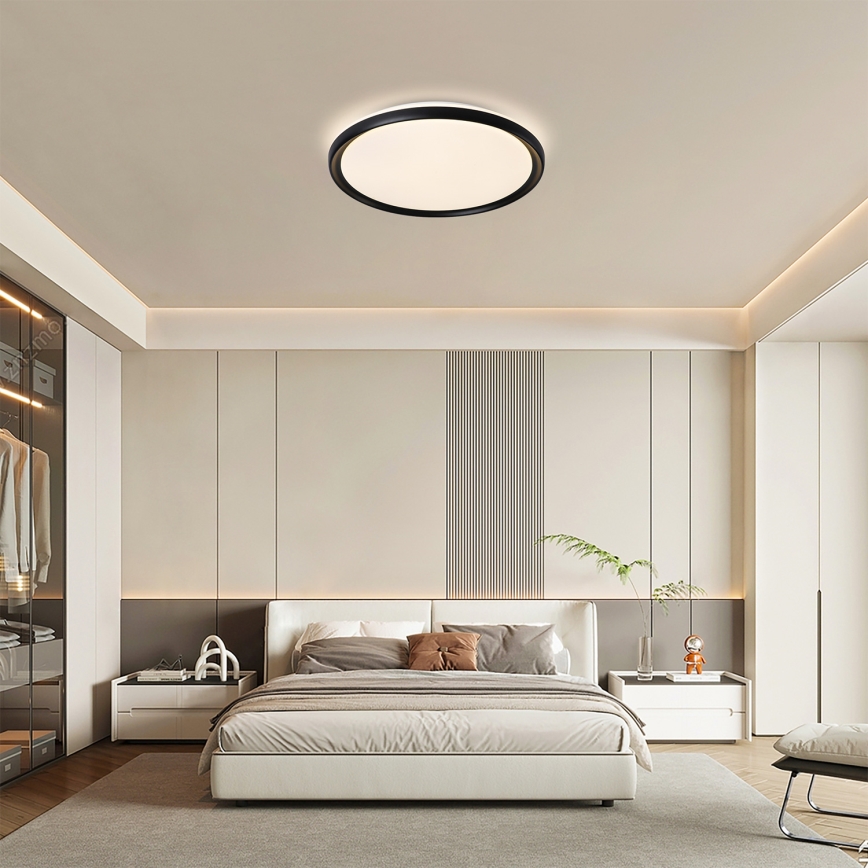 Brilagi - Candeeiro de teto LED regulável RIVO LED/72W/230V 3000-6000K preto Ø 50 cm + controlo remoto