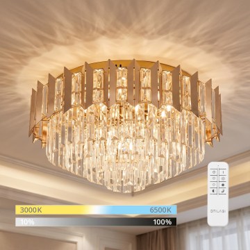 BRILAGI - Luminária de teto LED regulável SPECTRA LED/45W/230V 3000-6000K diâmetro 48 cm dourada + controlo remoto