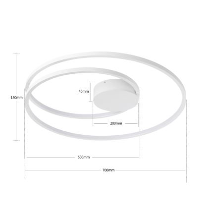 Brilagi - Luminária de teto LED dimerizável TWISTER LED/75W/230V 3000-6000K Ø 70 cm branca + controle remoto