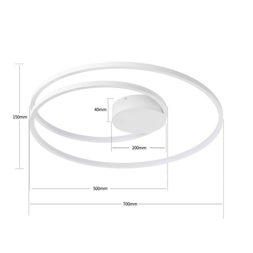 Brilagi - Luminária de teto LED dimerizável TWISTER LED/75W/230V 3000-6000K Ø 70 cm branca + controle remoto