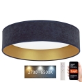 Brilagi - Luminária de teto LED regulável VELVET SMART LED/36W/230V diâmetro 55 cm 2700-6500K Wi-Fi Tuya azul/dourado + controlo remoto