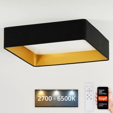 Brilagi - Luminária de teto LED regulável VELVET SQUARE SMART LED/36W/230V 60x60 cm 2700-6500K Wi-Fi Tuya + controlo remoto preta