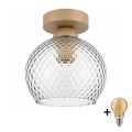 BRILAGI - Luminária de teto LED RETRO GLASS 1xE27/60W/230V Ø 18 cm bege/cinza fumê