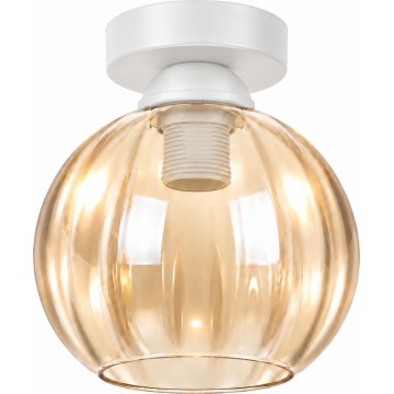 BRILAGI - Luminária de Teto LED RETRO GLASS 1xE27/60W/230V Ø 18 cm branco/bege fumê