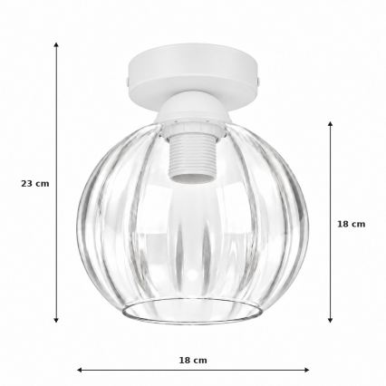 BRILAGI - Luminária de teto LED RETRO GLASS 1xE27/60W/230V Ø 18 cm branco/transparente