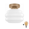 BRILAGI - Luminária de Teto LED RETRO GLASS 1xE27/60W/230V Ø 20 cm bege/branco