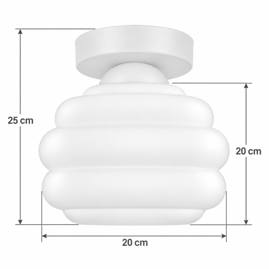 BRILAGI - Luminária de teto LED RETRO GLASS 1xE27/60W/230V Ø 20 cm branco/branco