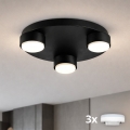 Brilagi - Luminária de teto LED RGB+CCT dimerizável MONO 3xGX53/14W/230V 2700-6500K Wi-Fi Tuya Ø 30 cm preta