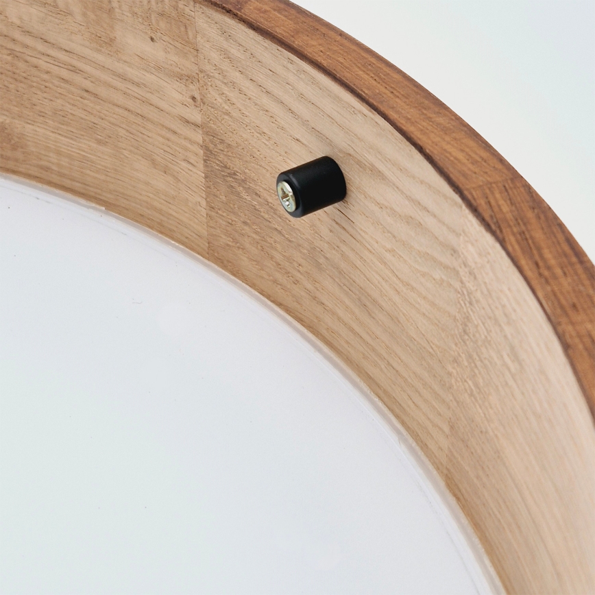 Brilagi - Candeeiro de teto LED RGBW dimerizável CARVALHO 2x E27 / 15 W / 230 V 2700–6500 K Wi‑Fi carvalho Ø 37,5 cm