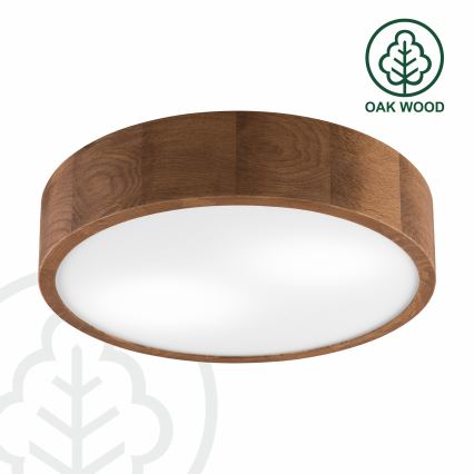 Brilagi - Candeeiro de teto LED RGBW dimerizável CARVALHO 2x E27 / 15 W / 230 V 2700–6500 K Wi‑Fi carvalho Ø 37,5 cm