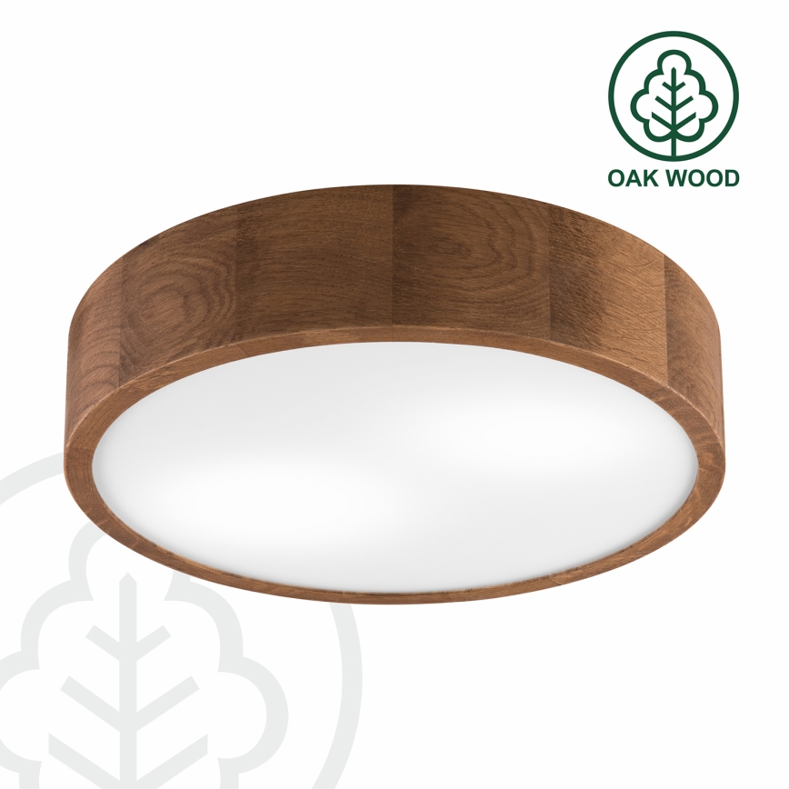 Brilagi - Candeeiro de teto LED RGBW dimerizável CARVALHO 2x E27 / 15 W / 230 V 2700–6500 K Wi‑Fi carvalho Ø 37,5 cm