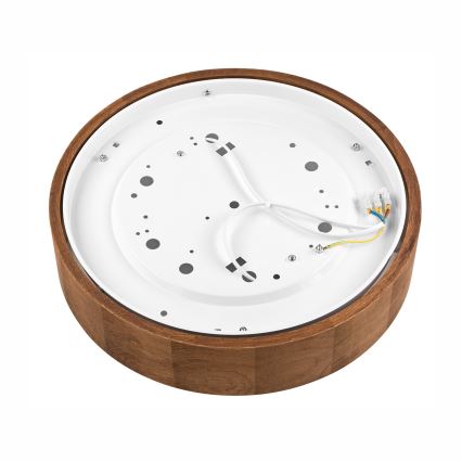 Brilagi - Candeeiro de teto LED RGBW dimerizável CARVALHO 2x E27 / 15 W / 230 V 2700–6500 K Wi‑Fi carvalho Ø 37,5 cm