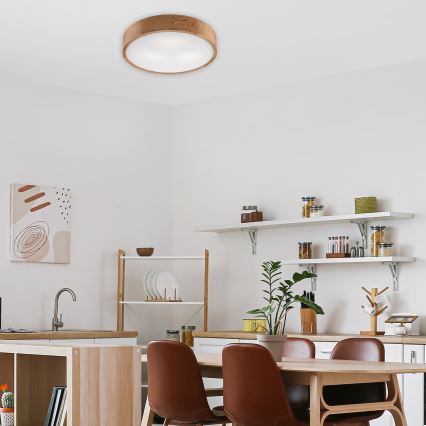 Brilagi - Candeeiro de tecto LED RGBW dimerizável CARVALHO 3xE27/15W/230V 2700-6500K Wi-Fi carvalho Ø 47,5 cm